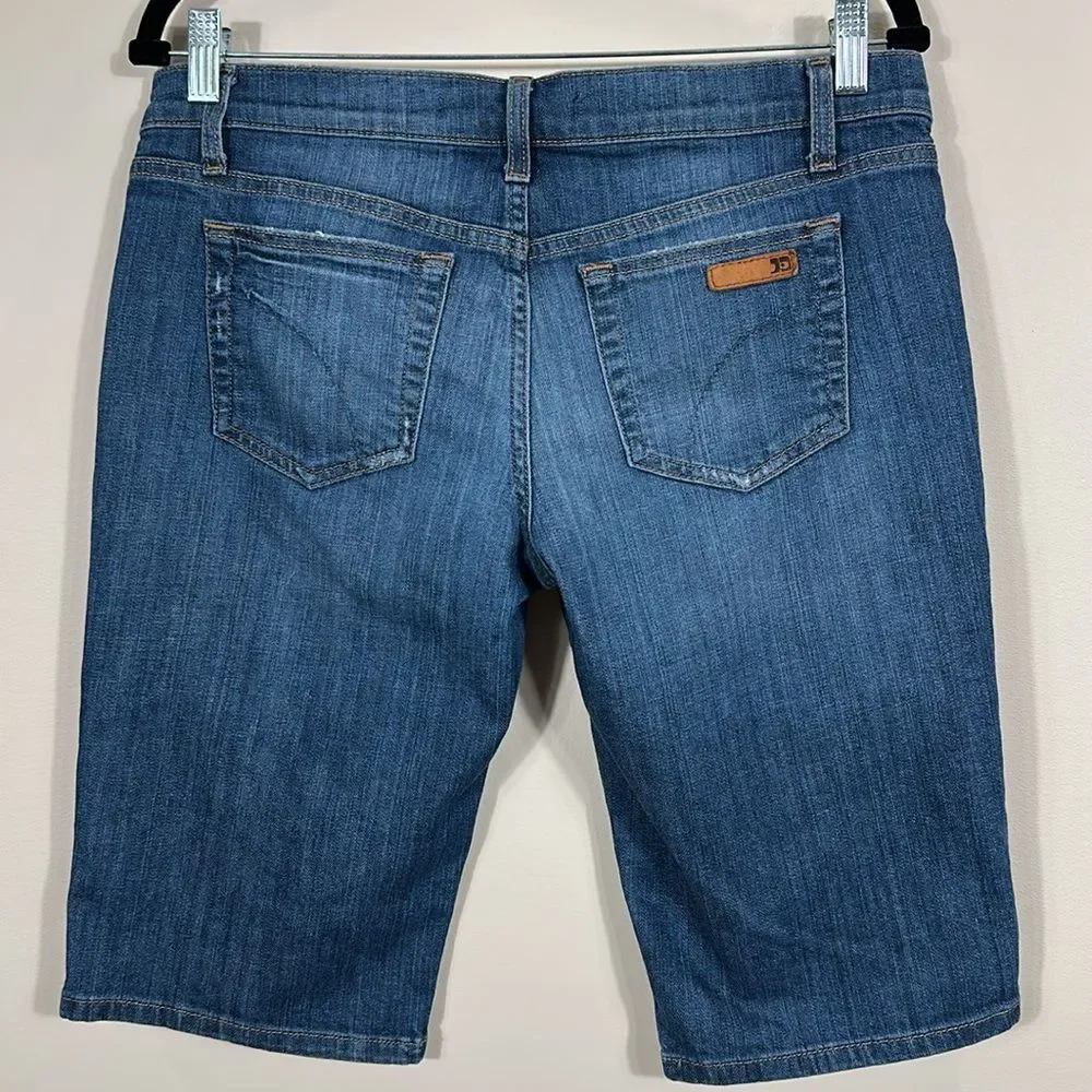 Joes Geordie Blue Medium Wash Denim Jean Stretch Casual Womens Shorts Size 28